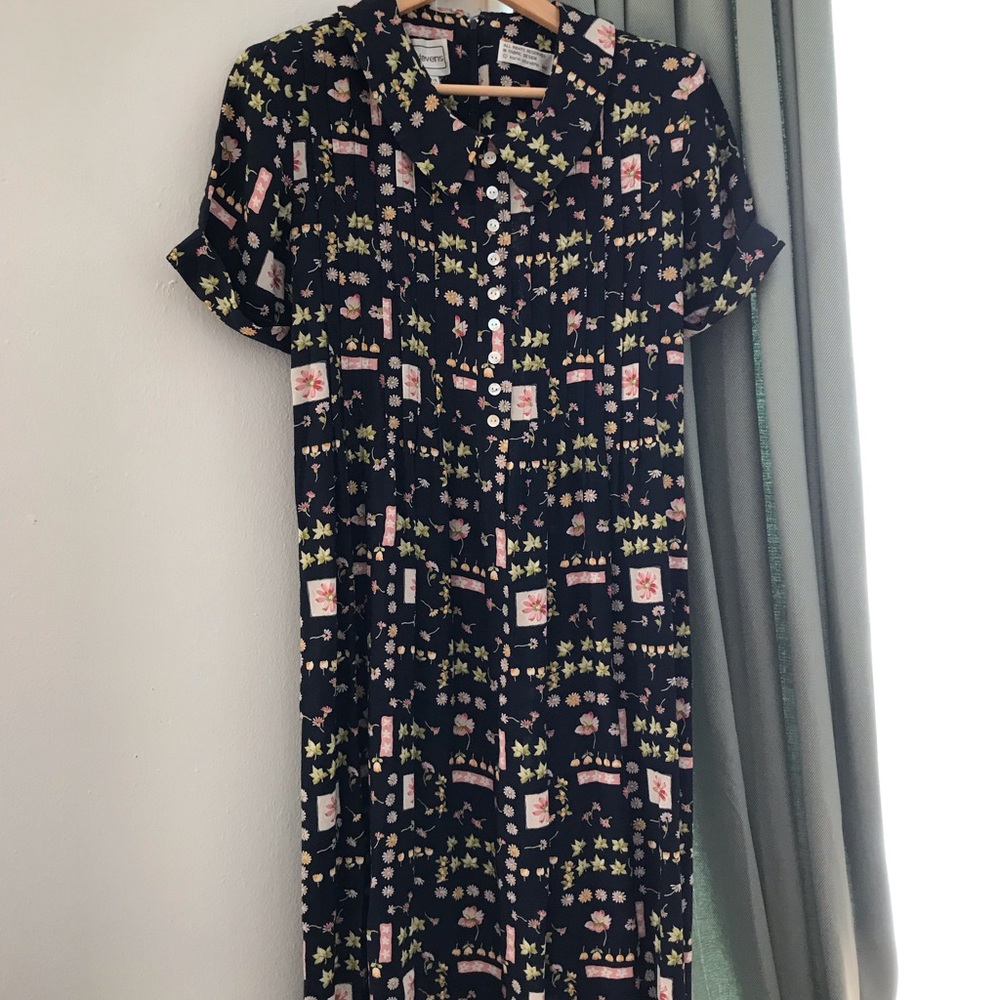 vintage karin stevens floral maxi dress